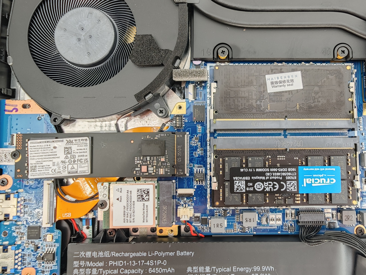 Что внутри ноутбука Maibenben X-treme Tsunami X16E на базе RTX 5080? Разборка игровой модели с водяным охлаждением - 43